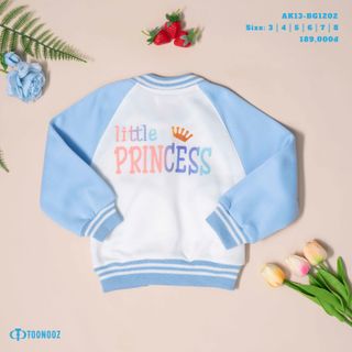 [CHÍNH HÃNG] Áo khoác bomber Toonooz trẻ em nỉ trần bông hot trend bé gái AK13-BG1202 size 3-8 tuổi