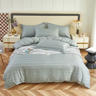 Bộ chăn ga gối Cotton Kẻ khách sạn, Homestay