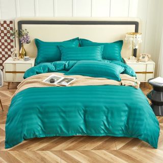 Bộ chăn ga gối Cotton Kẻ khách sạn, Homestay