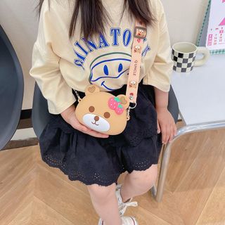 Mua sỉ túi đeo chéo cho bé gái dễ thương hình thỏ, gấu chất liệu da PU - kèm đây đeo