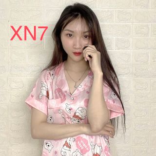 Chuyên sỉ, lẻ bộ đồ ngủ Pijama, Vải Lụa Xước hàng loại 1 đẹp siêu cấp, vải dày mặc thoáng mát, co dãn thoải mái XN7