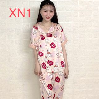 Chuyên sỉ, lẻ bộ đồ ngủ Pijama, Vải Lụa Xước hàng loại 1 đẹp siêu cấp, vải dày mặc thoáng mát, co dãn thoải mái XN1
