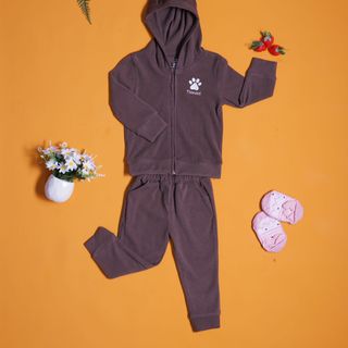 [CHÍNH HÃNG] Bộ đồ trẻ em unisex Toonooz chất liệu nhung tăm có mũ kéo khóa BD50-UN1301 size 09 tháng-3 tuổi