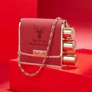 Set 3 Son Dôuzhuang kèm ví đựng Luxury Chain Leather Lip Set giá sỉ