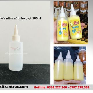 Chai nhựa đựng bơ 100ml, Chai nhựa đựng sốt tắc, chai nhựa nút nhọn 100ml , chai nhựa xịt bơ , chai nhựa kèm bánh tráng