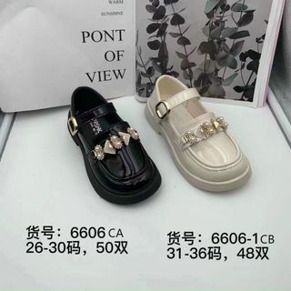 Giày búp bê trẻ em da mềm đính đá đẹp F013