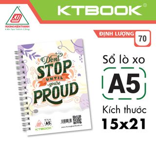 Sổ tay lò xo bìa cứng A5 KTBOOK 100 trang size A5