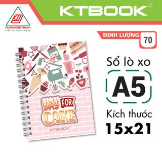 Sổ tay lò xo bìa cứng A5 KTBOOK 100 trang size A5