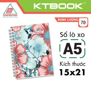 Sổ tay lò xo bìa cứng A5 KTBOOK 100 trang size A5