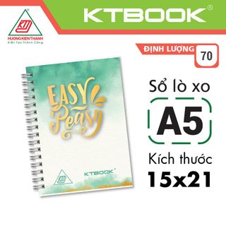 Sổ tay lò xo bìa cứng A5 KTBOOK 100 trang size A5