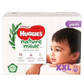 TÃ QUẦN CAO CẤP HUGGIES NATMADE (HUG TRẮNG) (M58, L44, XL38, XXL26) -(3 bịch/thùng)