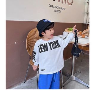 Áo thun bé trai dài tay newyork, áo thun cotton dài tay