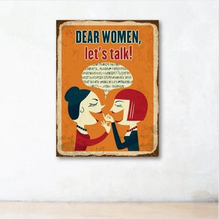 Tranh chữ tiếng Anh "Dear women, let's talk" | Tranh trang trí văn phòng W-9795