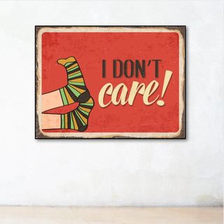 Tranh chữ Tiếng Anh "I Don't Care" | Tranh động lực W-9777 giá sỉ