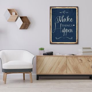 Tranh chữ tiếng Anh "Make things happen" | Tranh trang trí văn phòng W-9794