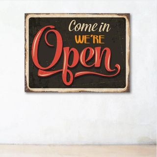 Tranh chữ Tiếng Anh "Come In We're " | Tranh động lực W-9800