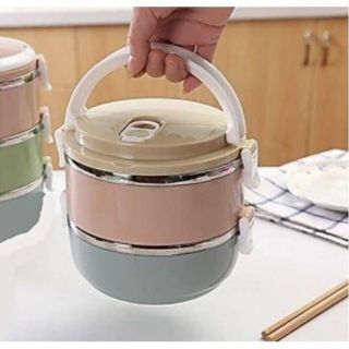 Hộp Cơm( cà men) 2 Tầng Lúa Mạch Lõi Inox Tiện Dụng( Loại 2 ngăn) giá sỉ