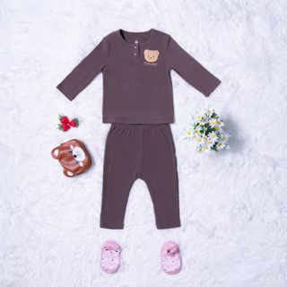 [CHÍNH HÃNG] Bộ đồ trẻ em unisex Toonooz chất liệu nhung tăm cài ngực BD50-UN0301 size 09 tháng-3 tuổi
