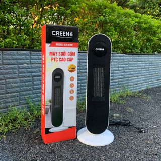 Máy Sưởi Gốm Cao Cấp CREEN - Tự Động Ngắt Khi Nghiêng Đổ - Núm Vặn Cơ - Không Khô Da - Không Lóa Mắt