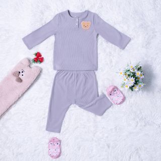 [CHÍNH HÃNG] Bộ đồ trẻ em unisex Toonooz chất liệu nhung tăm cài ngực BD50-UN0301 size 09 tháng-3 tuổi