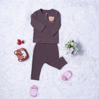 [CHÍNH HÃNG] Bộ đồ trẻ em unisex Toonooz chất liệu nhung tăm cài ngực BD50-UN0301 size 09 tháng-3 tuổi