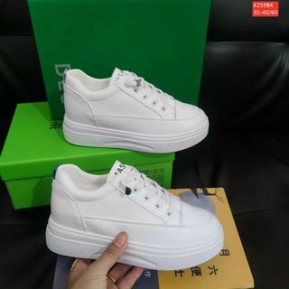 Giày thể thao nữ màu trắng da mềm đẹp K259