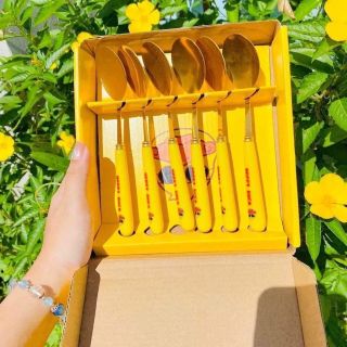 Bộ 6 thìa vịt Duck mạ vàng, set 6 thìa mạ vàng cao cấp