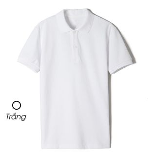 Áo cổ bẻ polo trơn nam nữ chất cá sấu poly thái 4 chiều thoáng mát