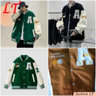 Áo khoác bomber nỉ nút logo thêu chữ A form to bự dưới 80kg