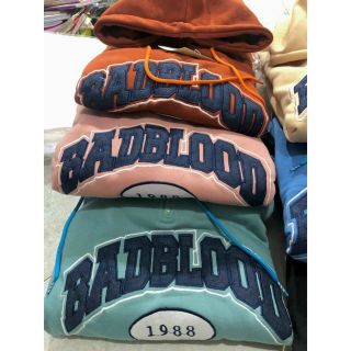 Áo hoodie thun nỉ logo thêu badbloood form dưới 90kg