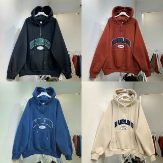 Áo hoodie thun nỉ logo thêu badbloood form dưới 90kg