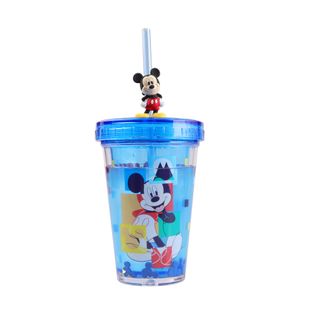 Ly pha lê 2 lớp có ống hút Disney
