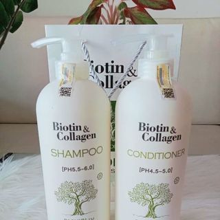 Cặp Gội Xả Biotin Collagen Trắng 1000ml - Giảm Rụng Tóc, Phục Hồi Tóc Khô Xơ giá sỉ