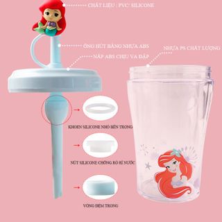 Ly uống lạnh kèm ống hút 3D