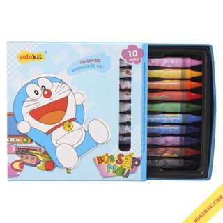 Hộp 10 Bút Sáp Màu Doraemon - Colokit CR-C04/DO