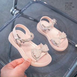 Sandal trẻ em chất da mềm đính nơ xinh xắn F055