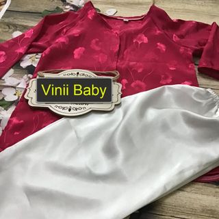Bộ bà ba bé gái gấm lá tre