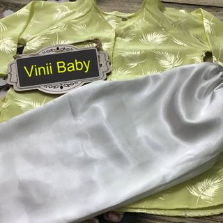 Bộ bà ba bé gái gấm lá tre