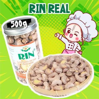 Hạt điều rang muối Rin Real nguyên hạt, hạt điều vỏ lụa nguyên vị