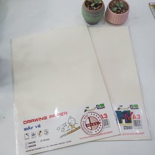 Giấy Vẽ Khổ A3 Set 20 Tờ Định Lượng 100gsm - Chuyên Dụng Vẽ Chì, Than