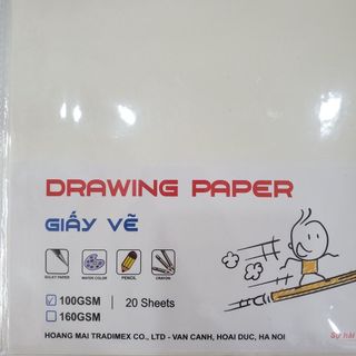 Giấy Vẽ Khổ A3 Set 20 Tờ Định Lượng 100gsm - Chuyên Dụng Vẽ Chì, Than