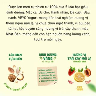 [HN][SHIP HOẢ TỐC] Sữa chua uống Veyo từ thực vật hộp 180ml - sản phẩm dinh dưỡng cho người ăn kiêng, ăn chay
