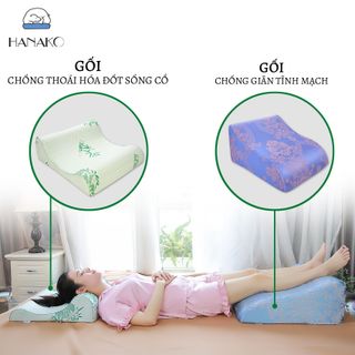 Gối chống trào ngược dạ dày, gối chống giãn tĩnh mạch YOROKOBI, gối chống thoái hóa cổ lưng HANAKO
