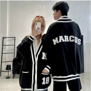 Áo khoác nỉ bomber logo marcus form đẹp