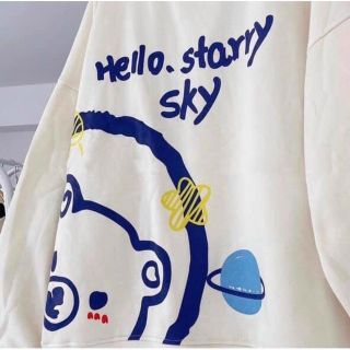 Áo sweater in hello starry sky tay phòng giá sỉ