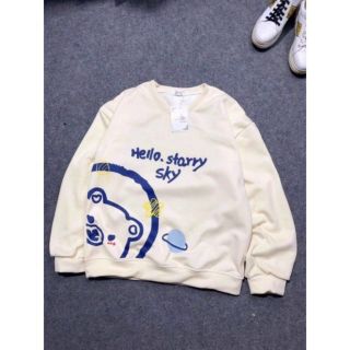 Áo sweater in hello starry sky tay phòng