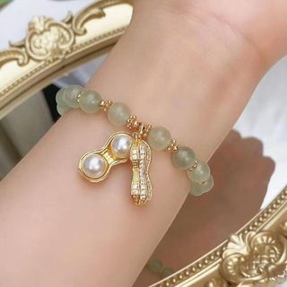Vòng Đá Phong Thuỷ Hạt đậu May Mắn cực xinh ( chưa full box )