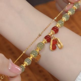 Vòng Đá Phong Thuỷ Hạt đậu May Mắn cực xinh ( chưa full box )
