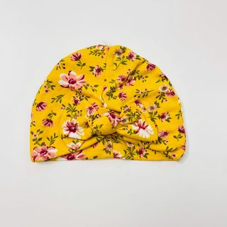 Mũ turban cho bé gái từ sơ sinh - 18 tháng, nón turban vintage hoạ tiết hoa nhí dễ thương, mũ che thóp kín gió