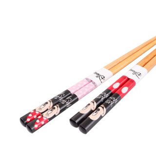 Set đũa gỗ cặp Disney hình Mickey - Minnie